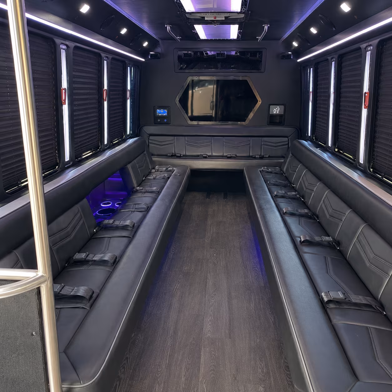 salinas 18 passenger party bus interior