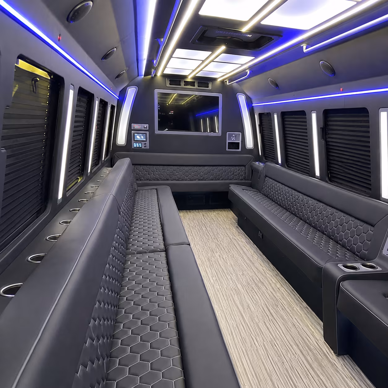 salinas 40 passenger party bus inside