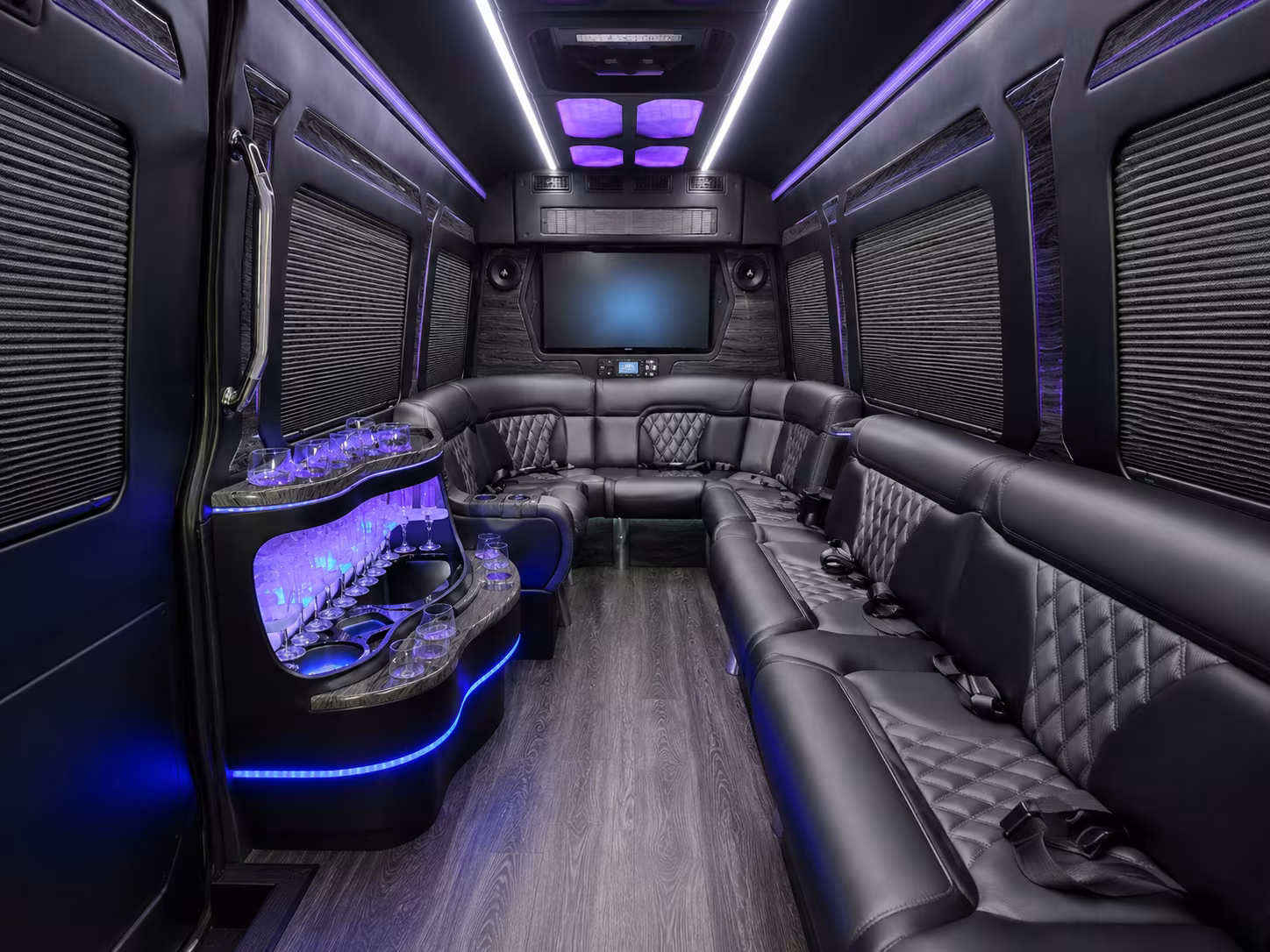 salinas 40 passenger party bus interior