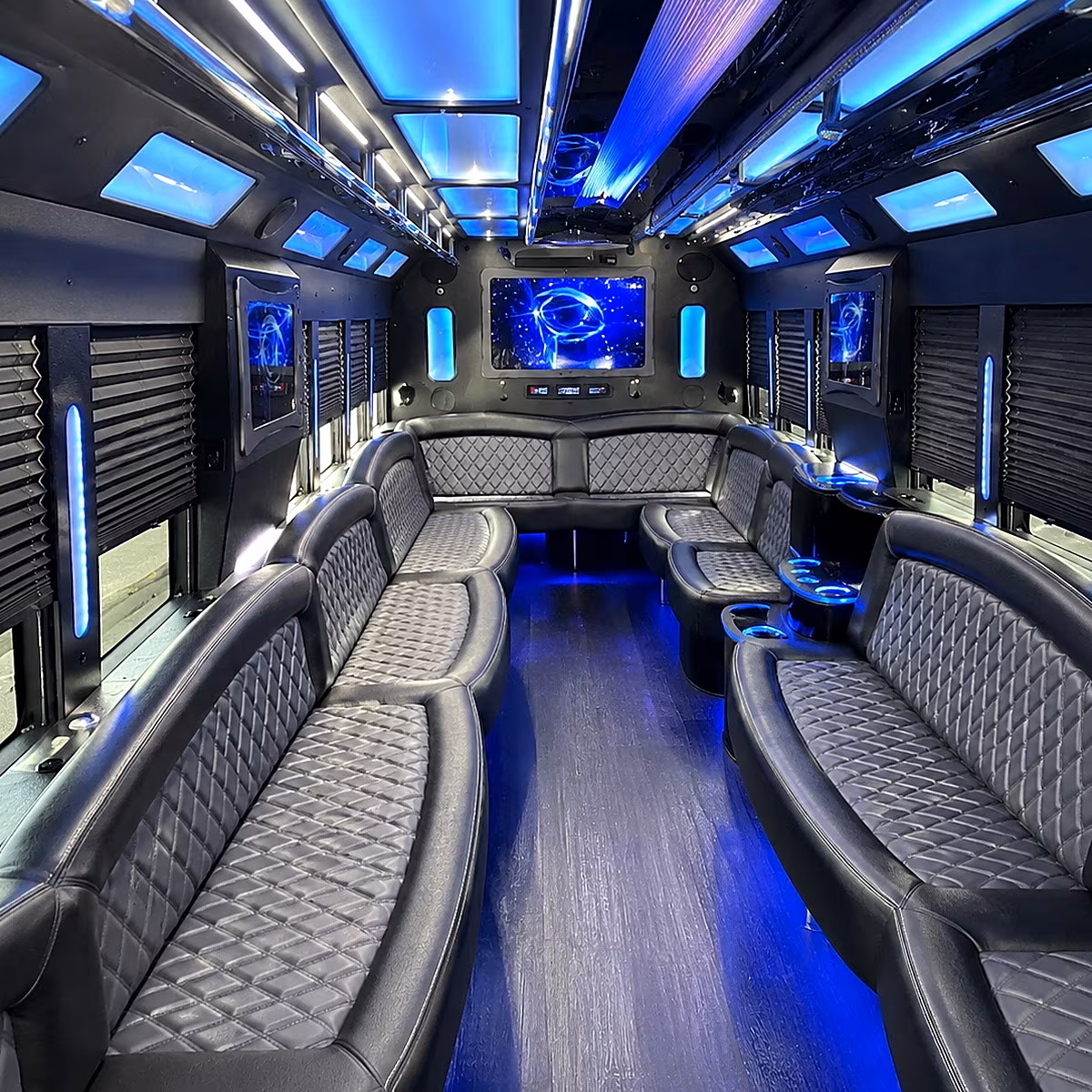 salinas 50 passenger party bus interior